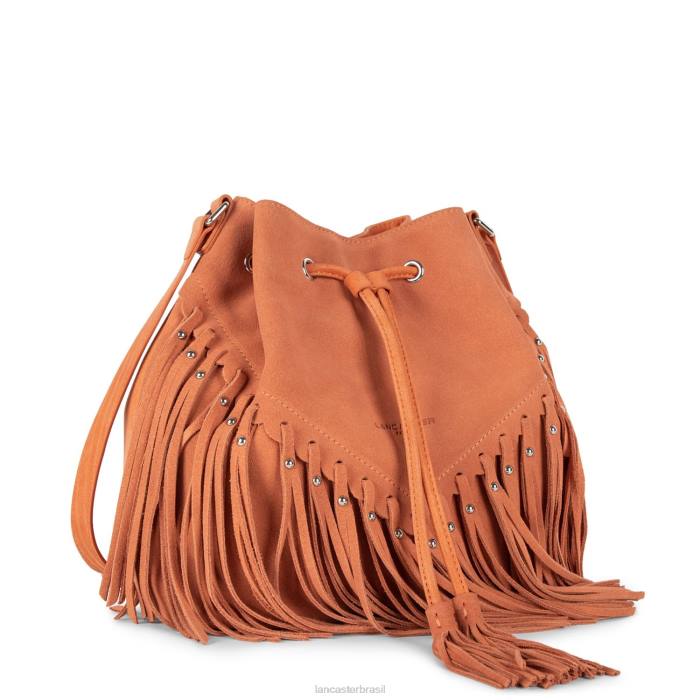 mulheres Lancaster Paris laranja bucket bag santa fe franja RBF43698