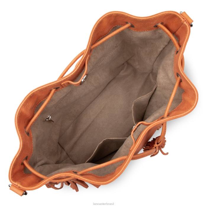mulheres Lancaster Paris laranja bucket bag santa fe franja RBF43698