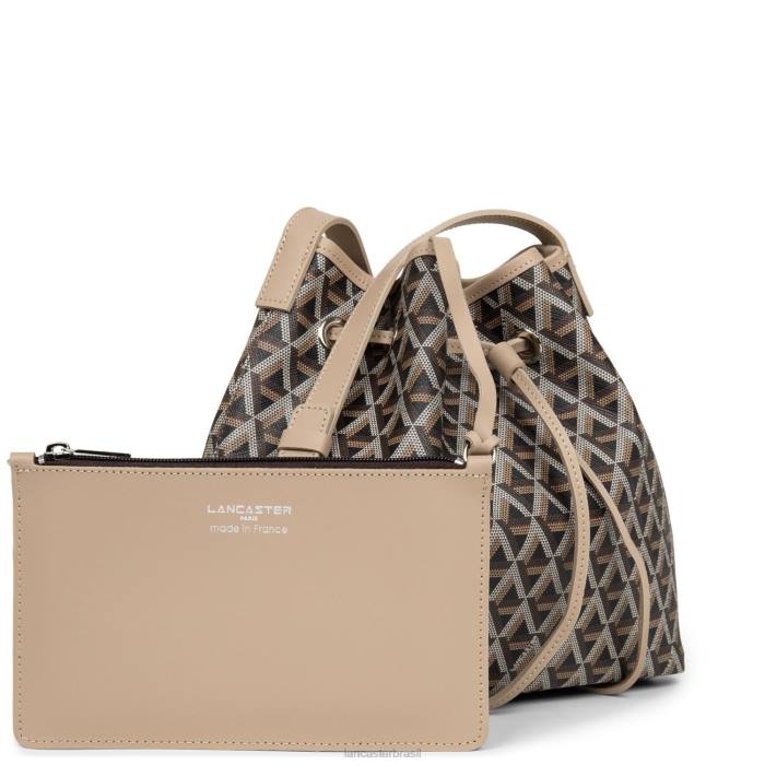 mulheres Lancaster Paris marrom-nu ícone de bolsa balde RBF43868