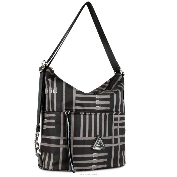 mulheres Lancaster Paris noir-taupe bolsa bucket básica verni nova RBF43407