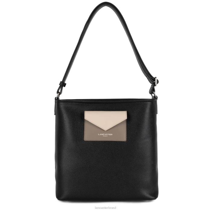 mulheres Lancaster Paris rosa noir-taupe-galet bolsa balde maya RBF44001