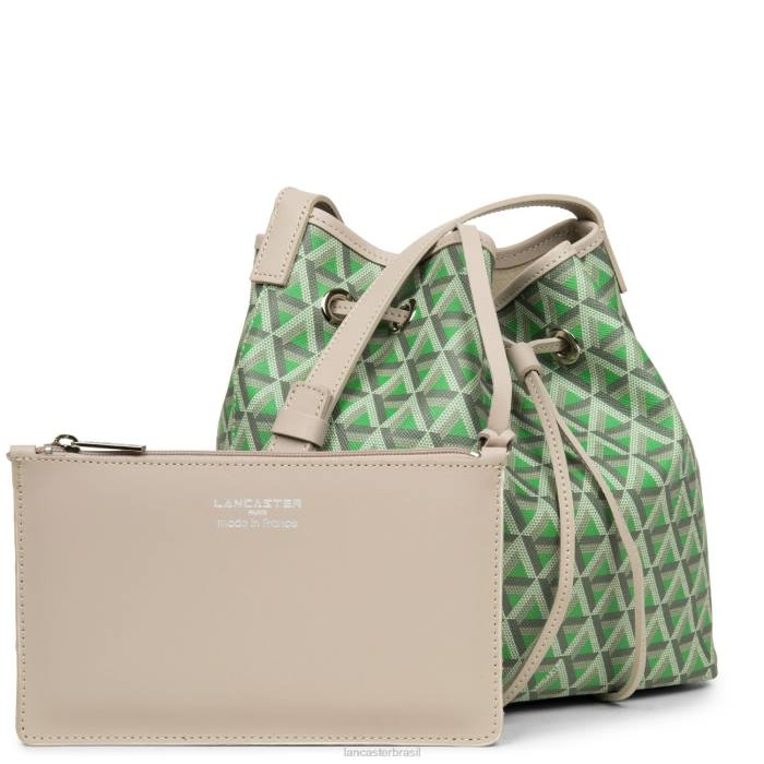 mulheres Lancaster Paris verde pradaria-bege ícone de bolsa balde RBF43869