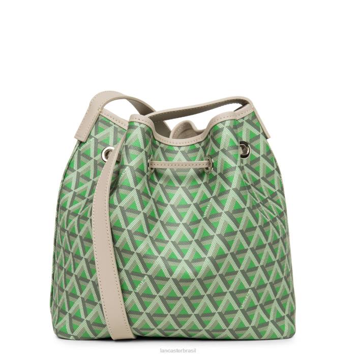 mulheres Lancaster Paris verde pradaria-bege ícone de bolsa balde RBF43869