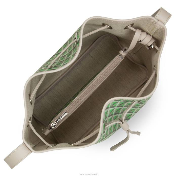 mulheres Lancaster Paris verde pradaria-bege ícone de bolsa balde RBF43869