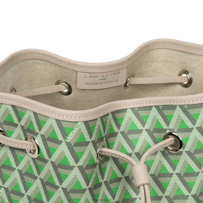 mulheres Lancaster Paris verde pradaria-bege ícone de bolsa balde RBF43869