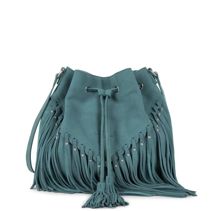 mulheres Lancaster Paris vert paon bucket bag santa fe franja RBF43699